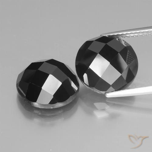 14.86ctw Naturale Nero Spinello, Rotondo, Opaco