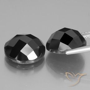 Gemme di Spinello Nero naturale da 14.99 ct, Rotondo, Opaco