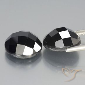 Gemme di Spinello Nero naturale da 15.15 ct, Rotondo, Opaco
