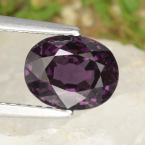 Spinello naturale porpora da 2,25 ct, taglio ovale, VVS-VS