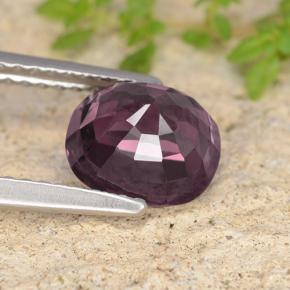 Spinello naturale porpora da 2,09 ct, taglio a cuscino, VVS-VS