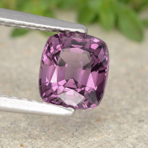 Spinello naturale porpora da 1,25 ct, taglio a cuscino, VVS