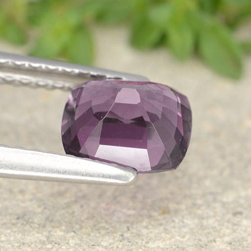 Spinello naturale porpora da 1,25 ct, taglio a cuscino, VVS