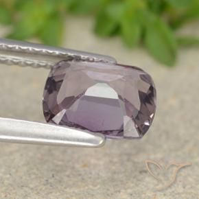 Spinello Viola grigiastro chiaro naturale da 1.25 ct, Taglio a cuscino, VVS