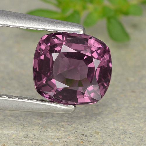 Spinello naturale porpora da 1,29 ct, taglio a cuscino, VVS