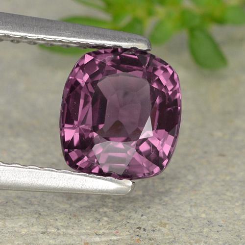 Spinello naturale porpora da 1,29 ct, taglio a cuscino, VVS