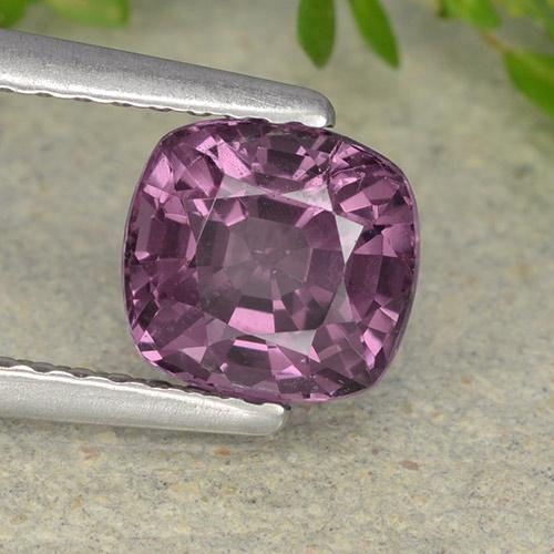 Spinello naturale porpora da 1,46 ct, taglio a cuscino, VS