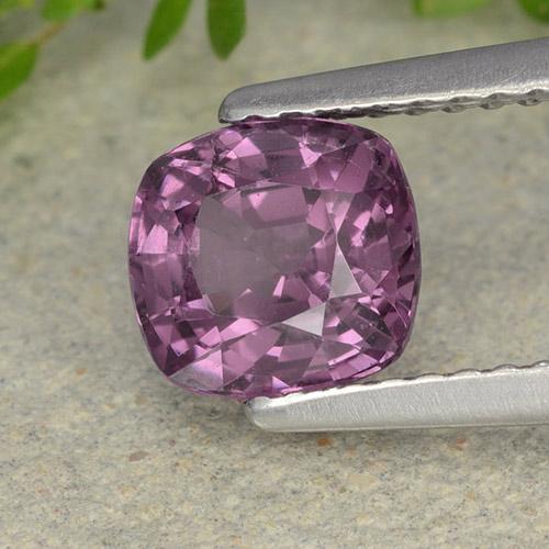 Spinello naturale porpora da 1,46 ct, taglio a cuscino, VS