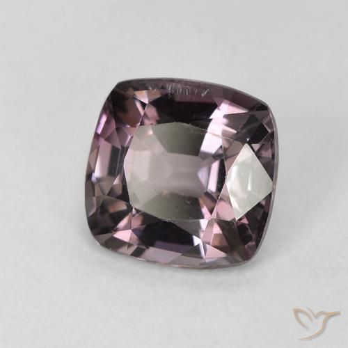 Spinello Viola grigio naturale da 1.60 ct, Taglio a cuscino, VS