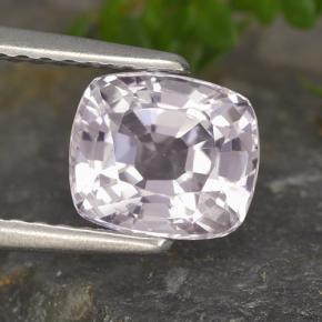Spinello naturale bianco da 1,57 ct, taglio a cuscino, VVS