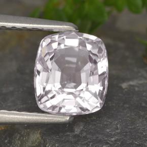 Spinello naturale bianco da 1,57 ct, taglio a cuscino, VVS