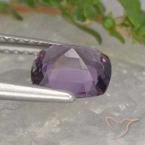 Spinello Viola grigiastro chiaro naturale da 1.26 ct, Cuscino, VVS