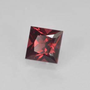 Spinello Rosso Sangue Profondo naturale da 0.38 ct, Quadrato, VVS-VS