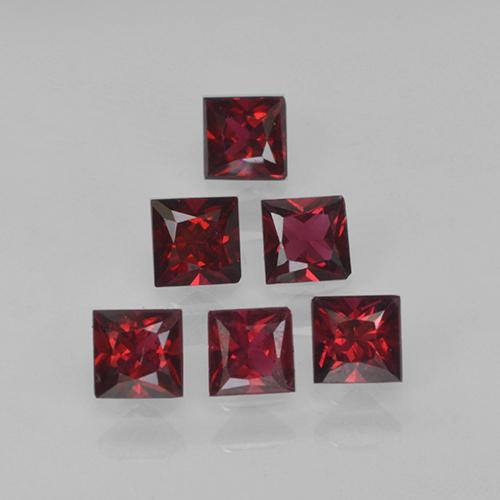 Spinello naturale rosso da 0,88 ct, quadrato, VVS-VS