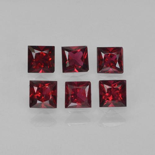 Spinello naturale rosso da 0,88 ct, quadrato, VVS-VS