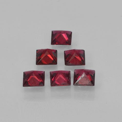 Spinello naturale rosso da 0,88 ct, quadrato, VVS-VS