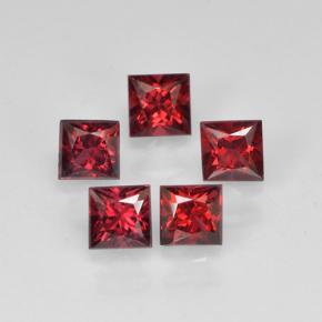 Gemme di Spinello Rosso Sangue Profondo naturale da 0.87 ct, Quadrato, VS