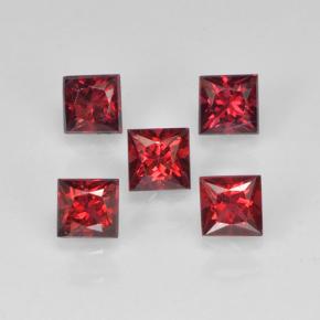 Gemme di Spinello Rosso Sangue Profondo naturale da 0.87 ct, Quadrato, VS