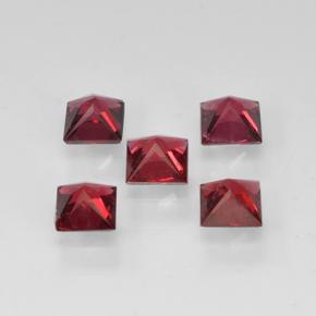 Gemme di Spinello Rosso Sangue Profondo naturale da 0.87 ct, Quadrato, VS