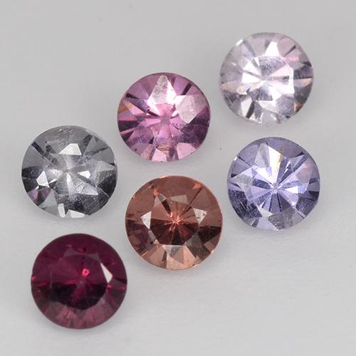Spinello naturale multicolore da 0,93 ct, taglio rotondo, VS