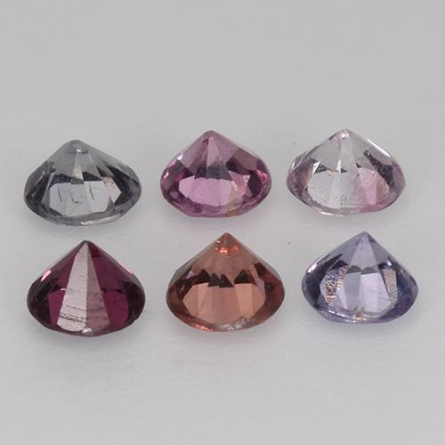 Spinello naturale multicolore da 0,93 ct, taglio rotondo, VS