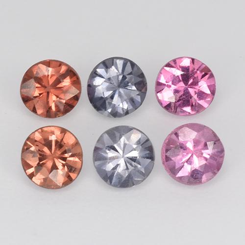 Spinello naturale multicolore da 1,01 ct, taglio rotondo, VS