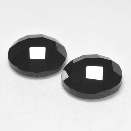 Gemme di Spinello Nero naturale da 6.42 ct, Taglio rotondo, Opaco
