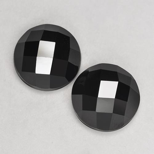 Spinello naturale nero da 7,46 ct, taglio rotondo, opaco