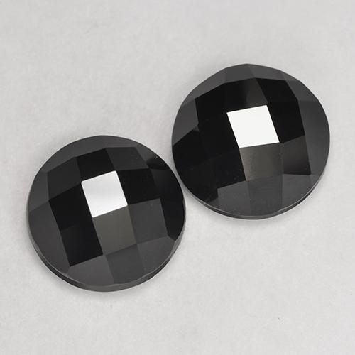 Spinello naturale nero da 7,46 ct, taglio rotondo, opaco