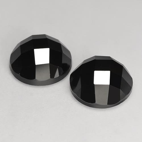 Spinello naturale nero da 7,46 ct, taglio rotondo, opaco