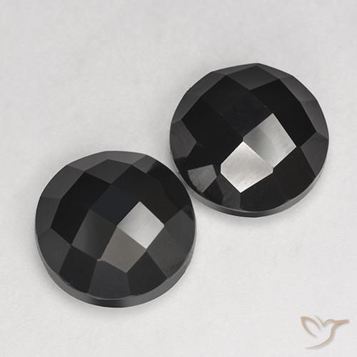 Gemme di Spinello Nero naturale da 7.77 ct, Rotondo, Opaco