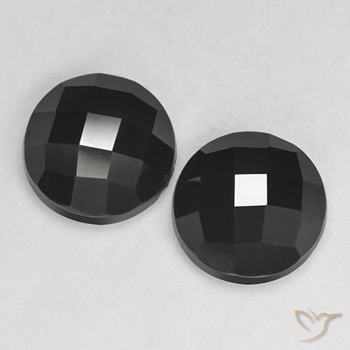 7.04ctw Naturale Nero Spinello, Rotondo, Opaco