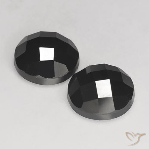 Gemme di Spinello Nero naturale da 7.04 ct, Rotondo, Opaco