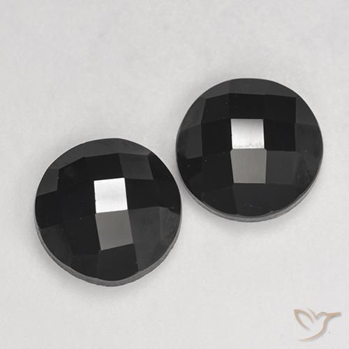 Gemme di Spinello Nero naturale da 7.37 ct, Rotondo, Opaco