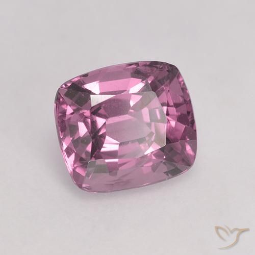 Spinello Viola rossastro chiaro naturale da 1.38 ct, Cuscino, VVS-VS