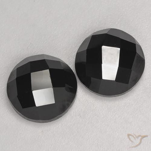 Gemme di Spinello Nero naturale da 7.84 ct, Rotondo, Opaco