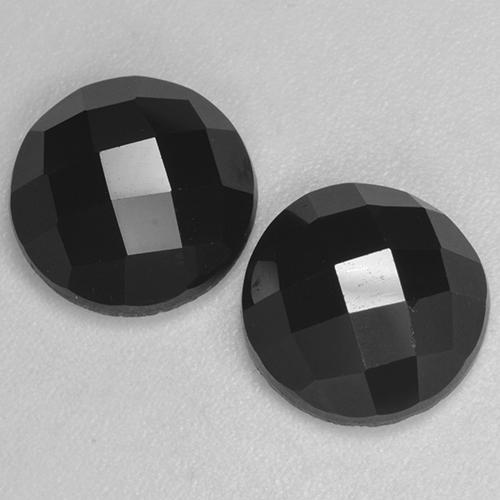 Spinello naturale nero da 7,12 ct, taglio rotondo, opaco