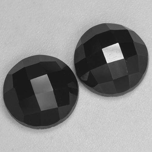 Spinello naturale nero da 7,12 ct, taglio rotondo, opaco