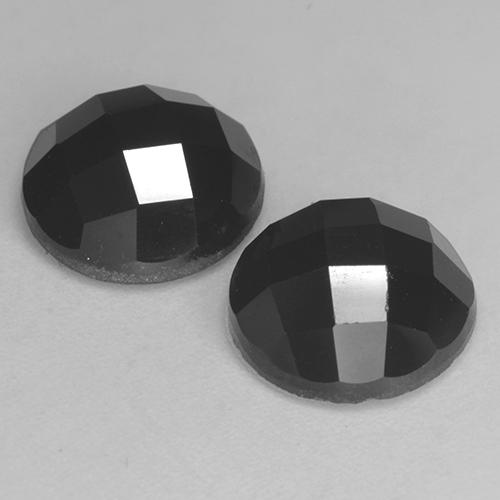 Spinello naturale nero da 7,12 ct, taglio rotondo, opaco