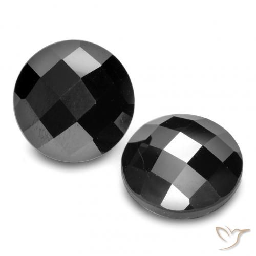 Gemme di Spinello Nero naturale da 12.77 ct, Rotondo, Opaco