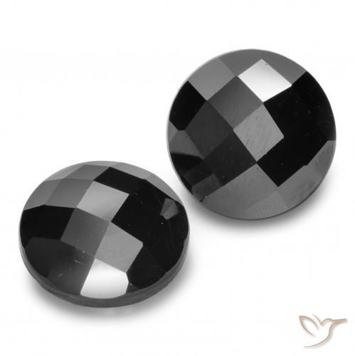Gemme di Spinello Nero naturale da 12.77 ct, Rotondo, Opaco