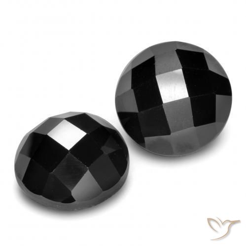 Gemme di Spinello Nero naturale da 14.65 ct, Rotondo, Opaco