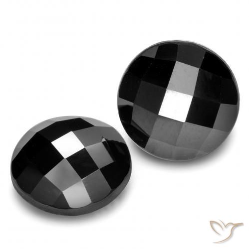 Gemme di Spinello Nero naturale da 13.01 ct, Rotondo, Opaco