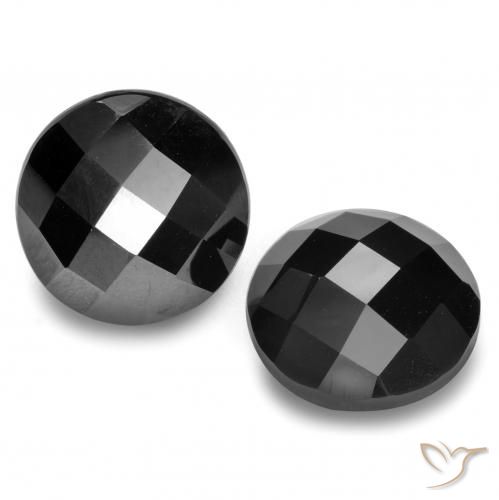 12.29ctw Naturale Nero Spinello, Rotondo, Opaco