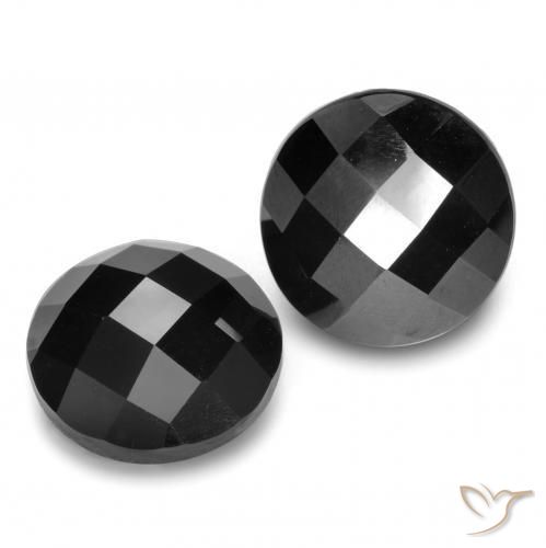 Gemme di Spinello Nero naturale da 12.29 ct, Rotondo, Opaco