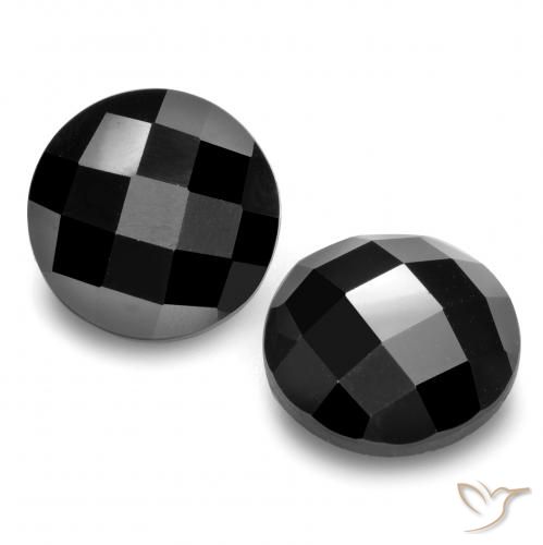 13.13ctw Naturale Nero Spinello, Rotondo, Opaco