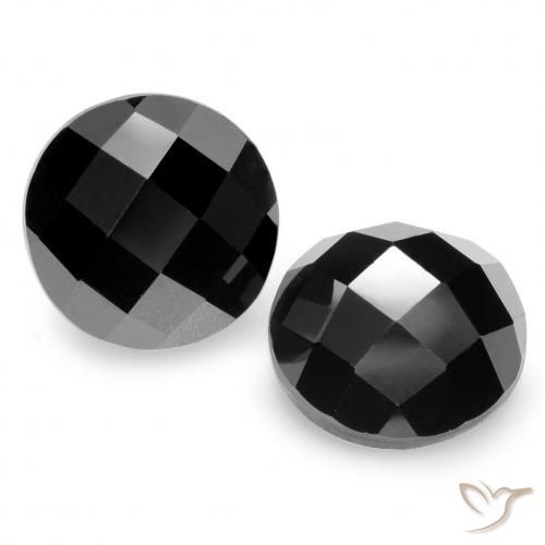 14.77ctw Naturale Nero Spinello, Rotondo, Opaco