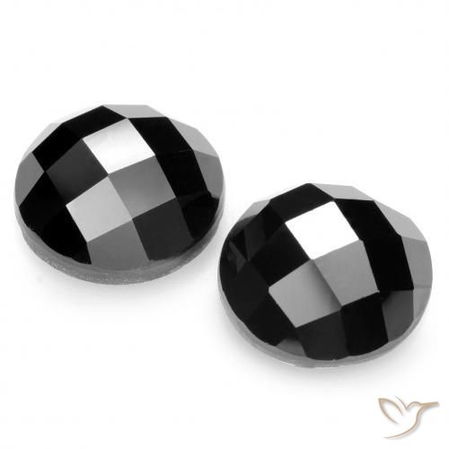 Gemme di Spinello Nero naturale da 14.77 ct, Rotondo, Opaco