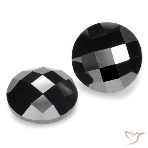 Gemme di Spinello Nero naturale da 11.50 ct, Rotondo, Opaco