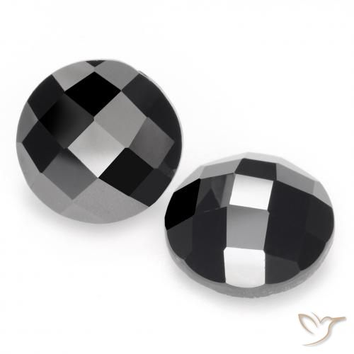 12.44ctw Naturale Nero Spinello, Rotondo, Opaco
